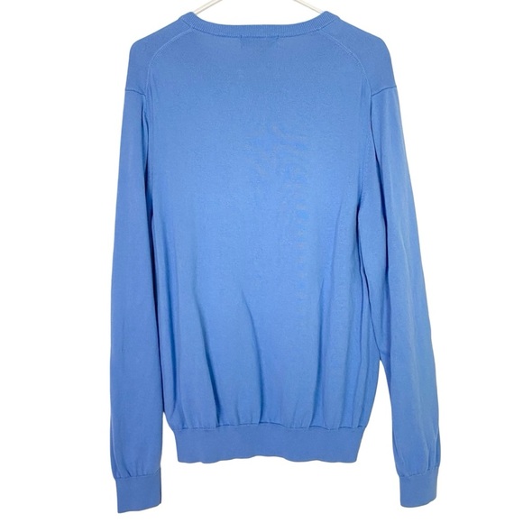 Brooks Brothers Sweater Mens Size Large Blue V Neck Supima Cotton Pullover - Picture 2 of 7